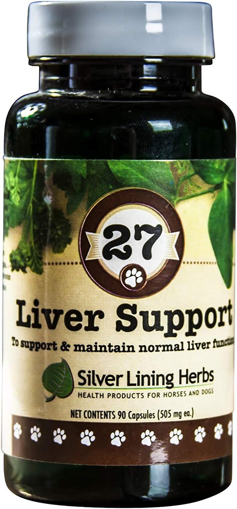 Silver Lining Herbs 27 Herbal Liver Support Canine - Supports Dog with Normal Function and Health of The Liver - Natural Herbal Supplement to Help Protect Liver from Stress and Toxins - 90 Capsules
