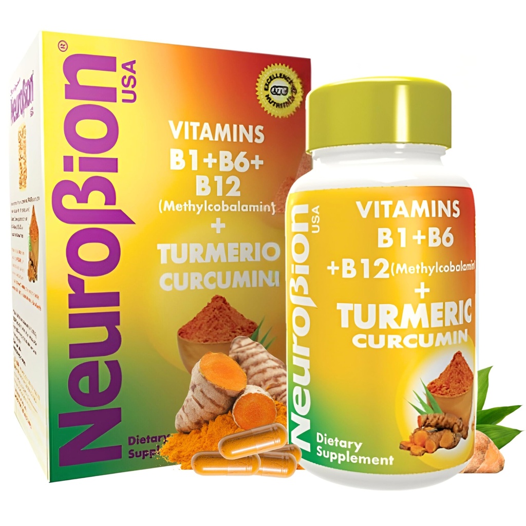 Neurobionの酸化防止サポートのためのTurmeric Curcumin 650のmgの草の補足、B12、40のカプセルが付いている高い吸収の超電化の補足のMultivitaminsのコンプレックス