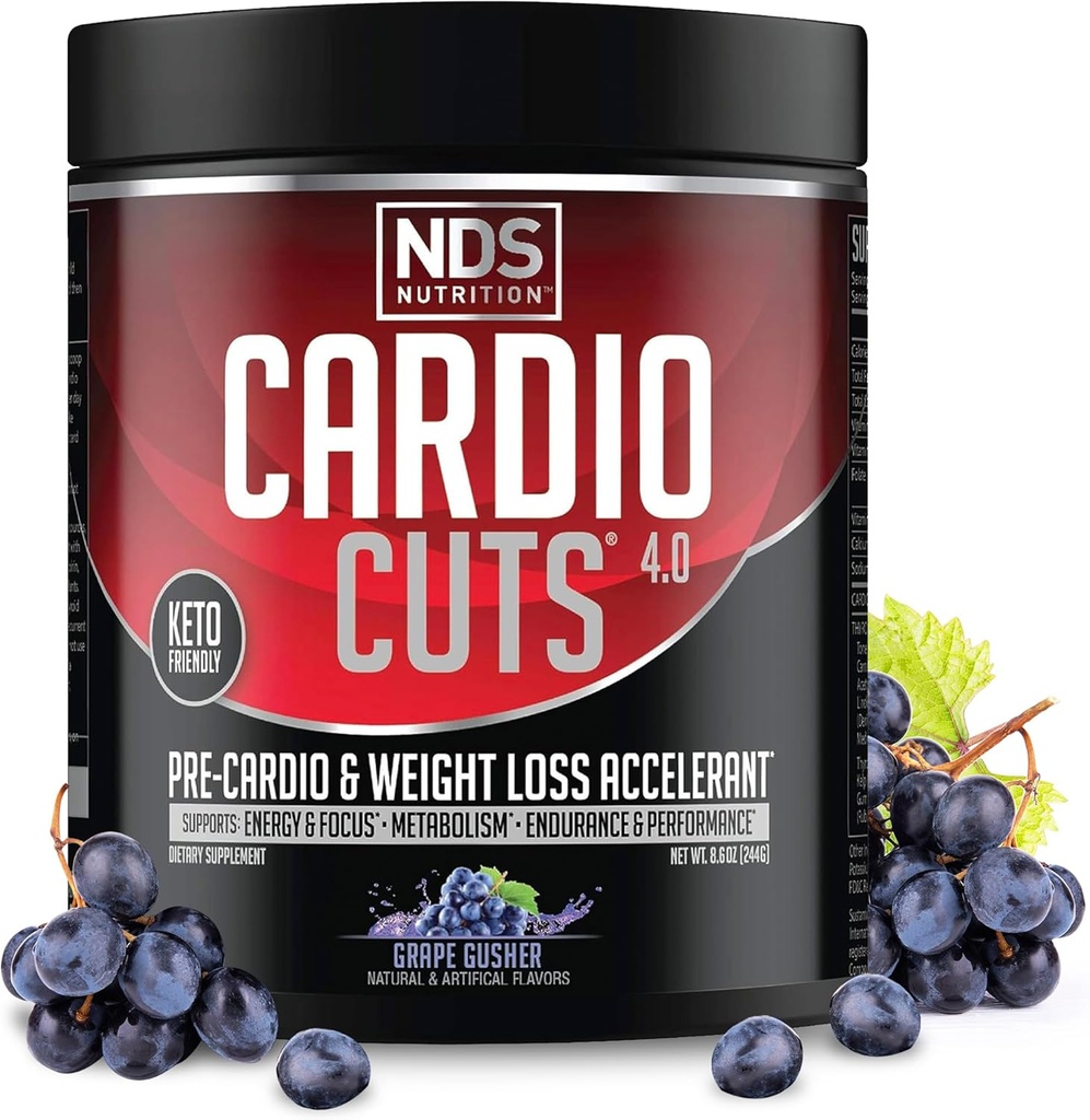 NDS Nutrition Cardioは、4.0 - Grape Gusher、20サービング(パッケージ1)をカット