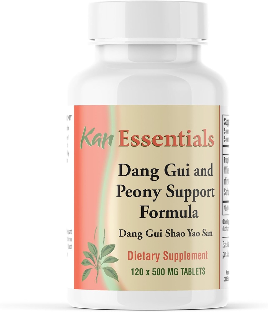 Kan Herb Essentials Dang Gui と Peony サポート - 犬と猫のための伝統的な中国ハーブブレンドは、皮膚の健康、消化、気分、および流動バランス、ペットのためのハーブサプリメント、120錠をサポート