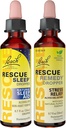 RESCUEストレスリリーフ&スリープサポートバンドル、非アルコールフォーミュラ、バッハ救済ドロップパー20mL 2パックスリープドロップパー20mL、ホメオパシーフラワーエッセンス