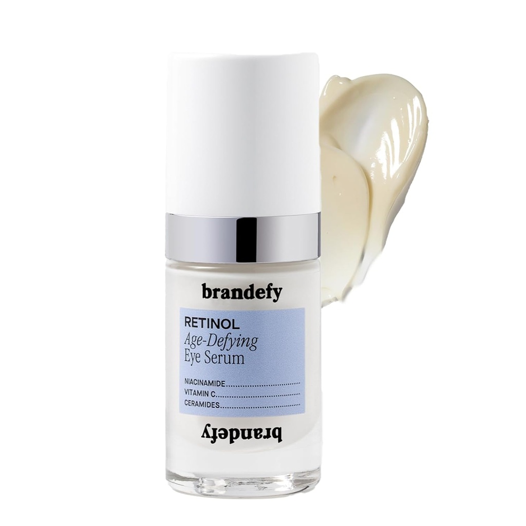 Brandefy Retinol + Niacinamideの反老化の目の血清-ダーク サークルおよびしわのための目のクリームの下-ペプチッド、カフェイン、ビタミンC Eの目のクリーム-米国(O.5 Oz)でなされる