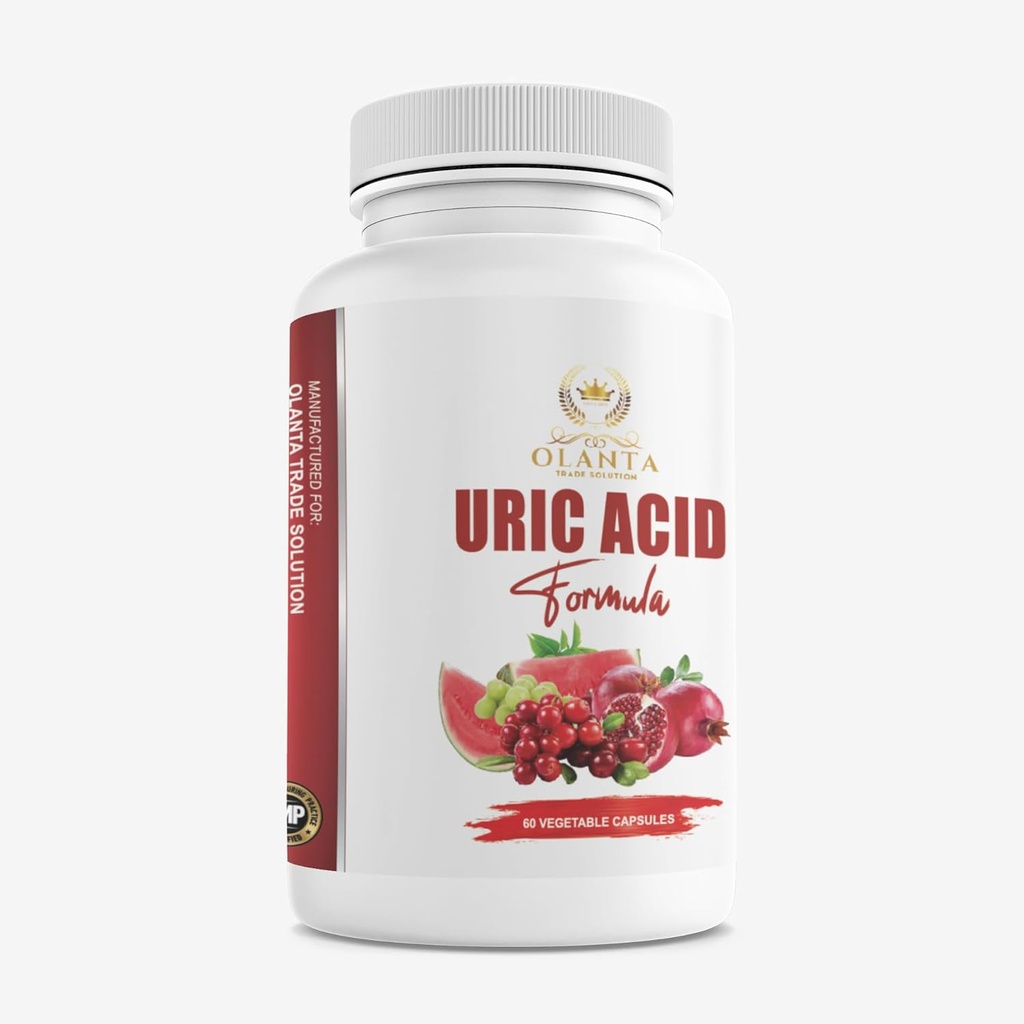 Generic URIC Acid Complex - Lower uric Acid Levels, Lower uric Acid, Citric Acid, Celery Seed, Pomegranate, Tart Cherry, Green Coffee Beans, Milk Thistle, Cranberry - 1 Bottle 60 Capsules