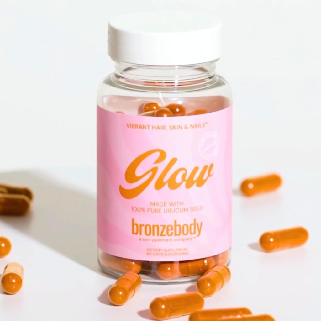 ブロンズボディ® GLOWカプセル加速タンニングビーガンビタミンAトコトリエンオール抗酸化剤メラニンコラーゲンウルカム(ROUCOU、Anatto、Bixin、Urucu)ハーブサプリメントデトックス添加剤無料(60ct)
