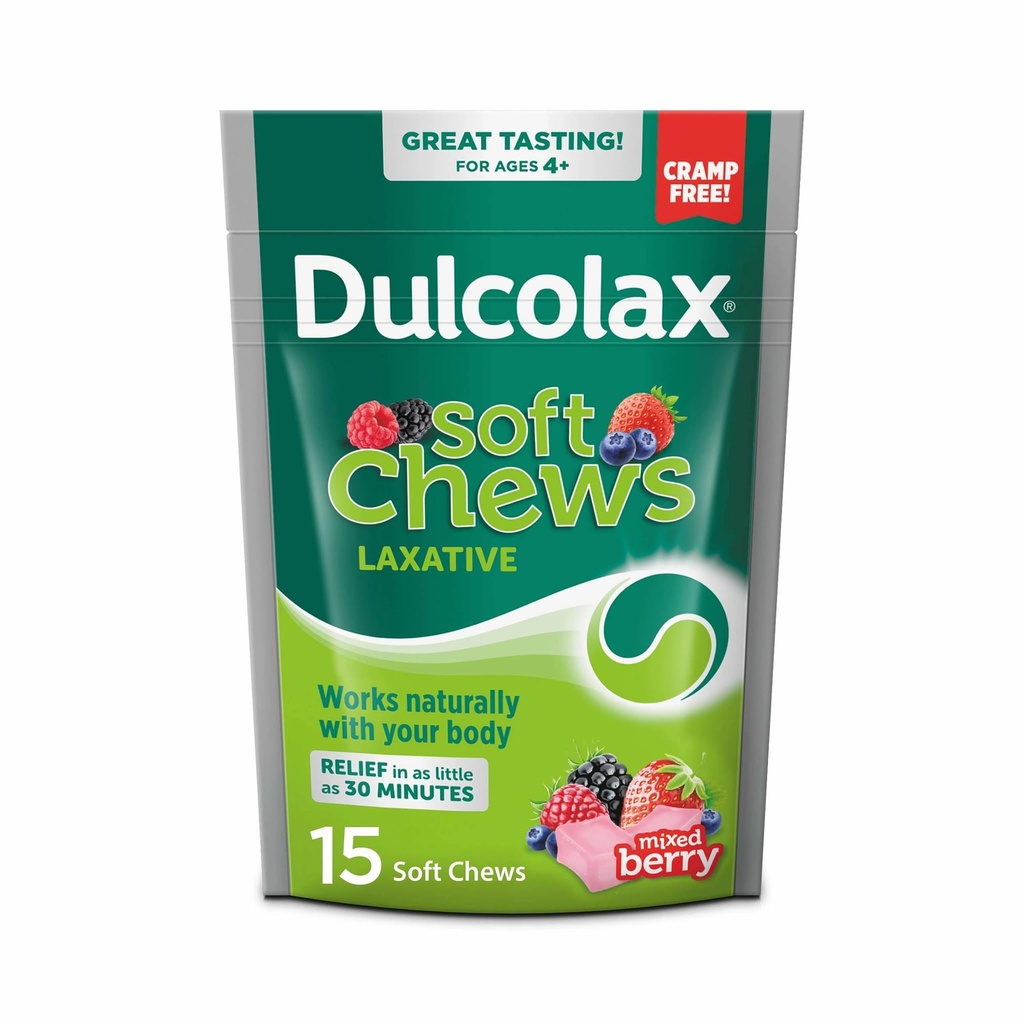 Dulcolax のサリンの Laxative の柔らかい咀嚼、穏やかな便秘の救助、混合された果実味、酸化マグネシウム 1200 の mg、15 の計算