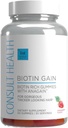 ANAGAINと健康BIOTIN GAINグミ - 脱毛を抑える - 臨床的にテスト - 10,000 mcgバイオチンビタミンB7は、女性と男性のための健康な髪の成長、皮膚と爪をサポート - 60カウント