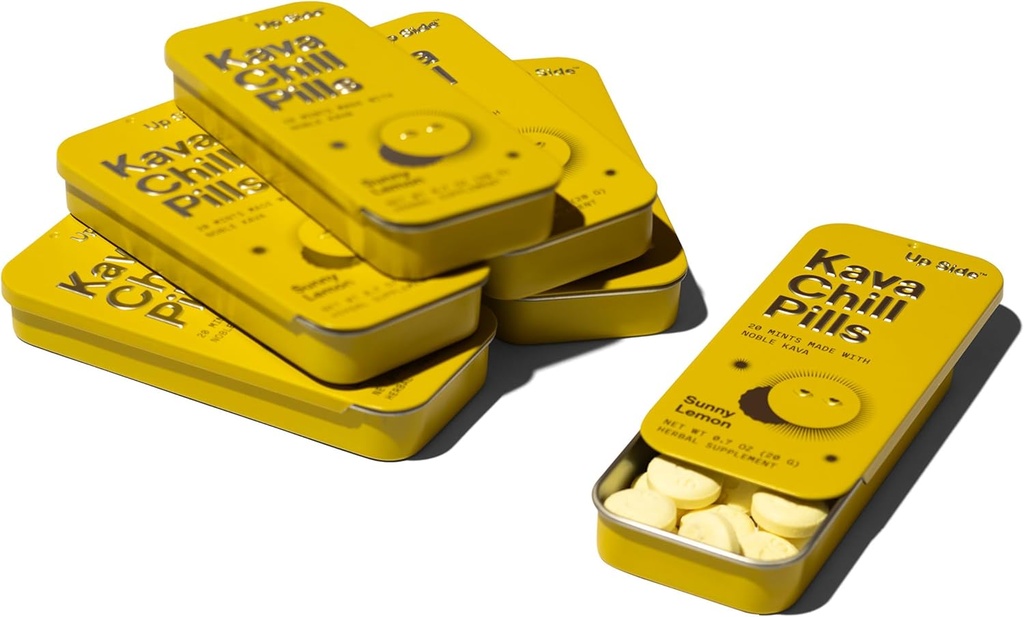 サイドカバチルピル、カバカバキャンディサニーレモン風味、カルム&ストレスサポートのための自然なサプリメント、6パック20分