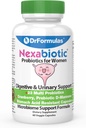 DrFormulas Cranberry Probiotics for Women Vaginal Health & Urinary Tract with Fiber Prebiotics & D Mannose | Nexabiotic Feminine Health、Lactobacillus と酵母のVaginosis、60カプセル