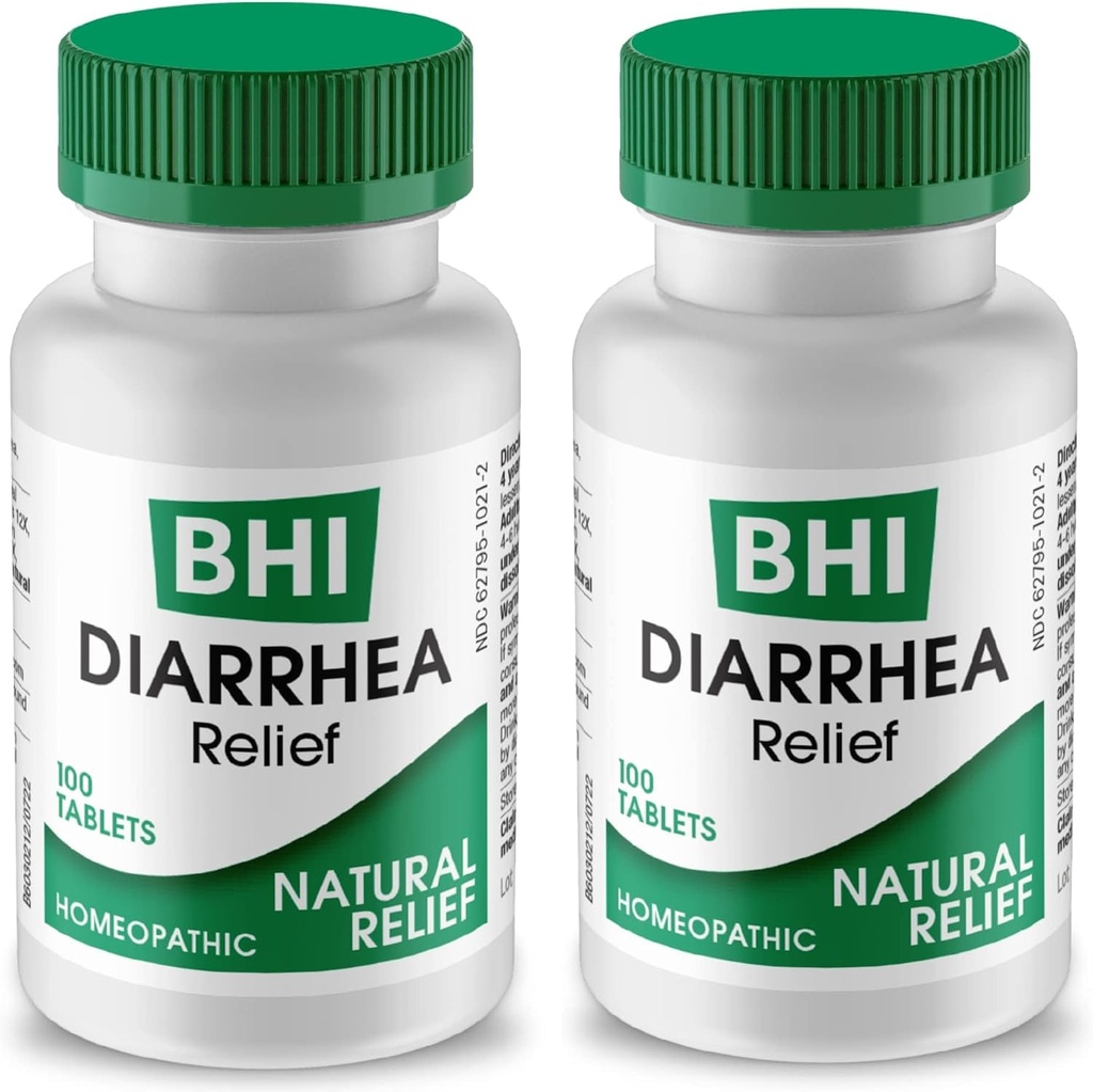 BHI の Diarrhea の救助は Mild の Diarrhea のための自然な治療を- 8 Soothing の Homeopathic 活動助けます Calm の Stomach Ache、女性及び人のためのガス及びクランプ - 100 のタブレット(パック 2)