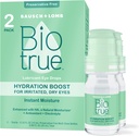 Biotrue Hydration Boost、乾いた目のための防腐剤なしの目の低下、瞬時に保湿剤、再水剤、コンタクト レンズの友好的、リフレッシュ&リーブアイの刺激、0.33 FL Oz (パッケージ 2)