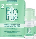 Biotrue Hydration Boost、乾いた目のための防腐剤なしの目の低下、瞬時に保湿剤、再水剤、コンタクト レンズの友好的、リフレッシュ&リーブアイの刺激、0.33 FL Oz (パッケージ 2)