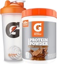 体育館、28のOunceのためのGatoradeのシェーカーのびんの束、プラスチックおよびGatoradeのウィー蛋白質の粉、チョコレート