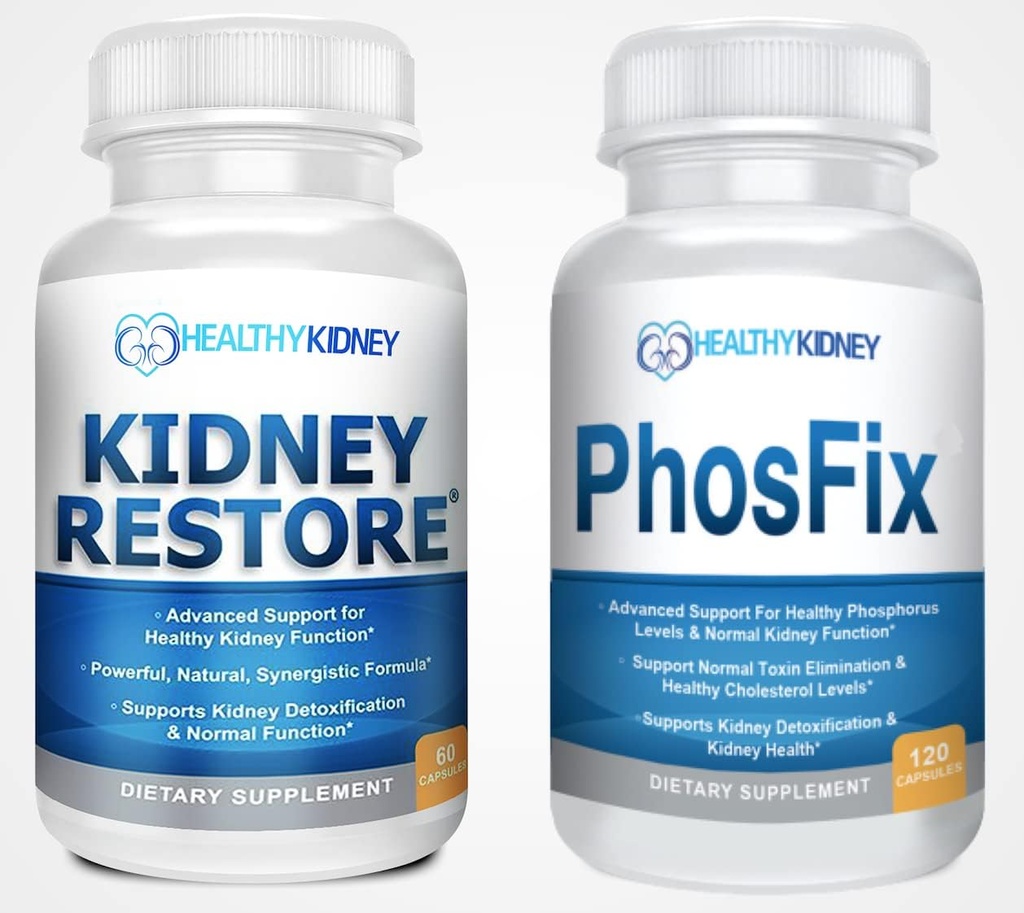 Kidney Restore & PhosFix 2-Pack 支持ノーマル腎臓機能、腎臓の健康、リンレベル&その他
