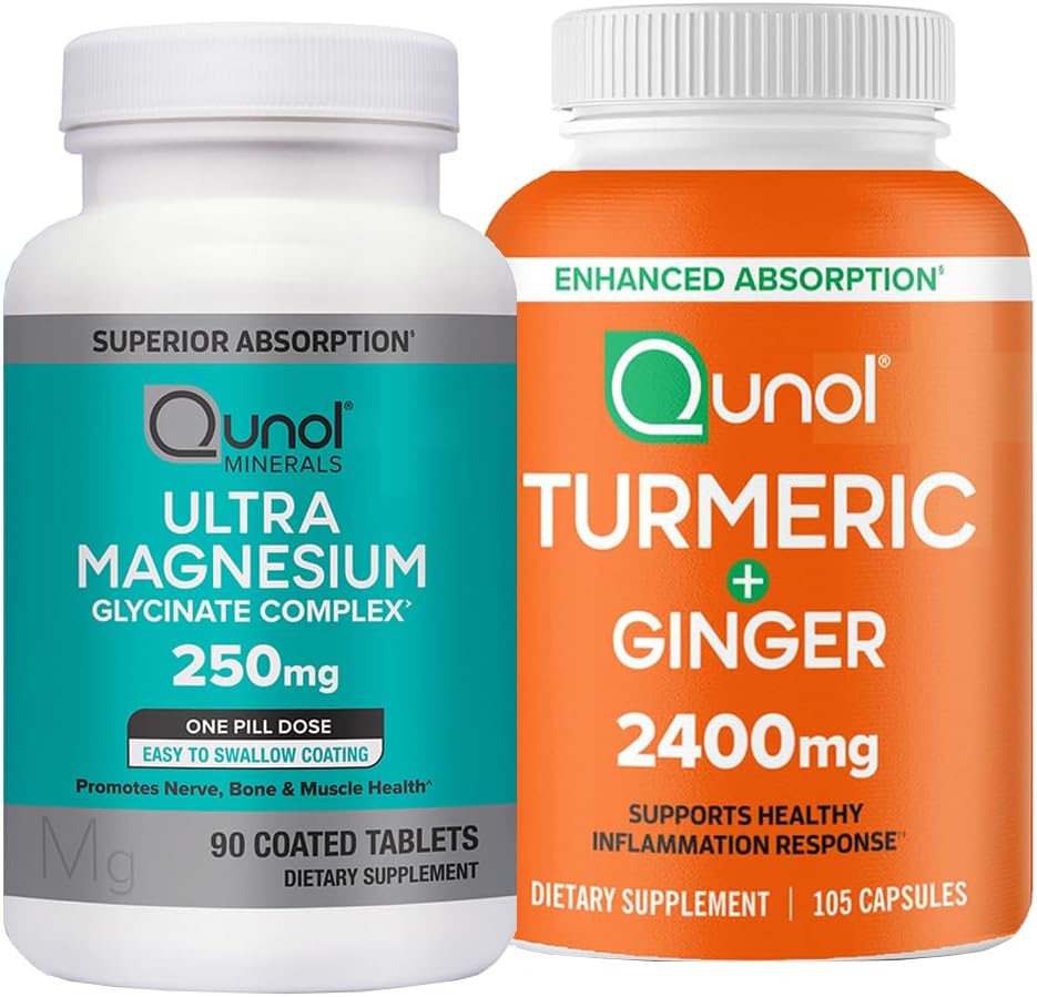 マグネシウム及びTurmeric: マグネシウムのGlycinateの複合体、250mg、90のカプセル及びターメリックのクルクミン、2400mg、105のカプセル