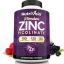 Nutriveinの優れた亜鉛ピコリネート100mg - 大人のための120のカプセル:高吸収亜鉛ピコリネートの補足 - 全体的なウェルネスのための必須の栄養 - 最高のバイオアベイラビリティ