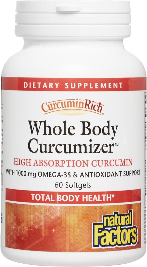 CurcuminRich 自然な要因による全身のカーキュマイザー、健康な心、接合箇所、Omega-3 EPA および DHA、60 のsoftgels (30 人のサービング) との頭脳および炎症性応答を支えて下さい