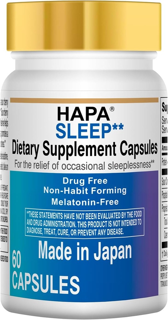 HAPAの日本Melatoninの自由な睡眠の援助の補足、Phosphatidylserine、Coenzyme Q10、大人、60のカプセル、30日の供給