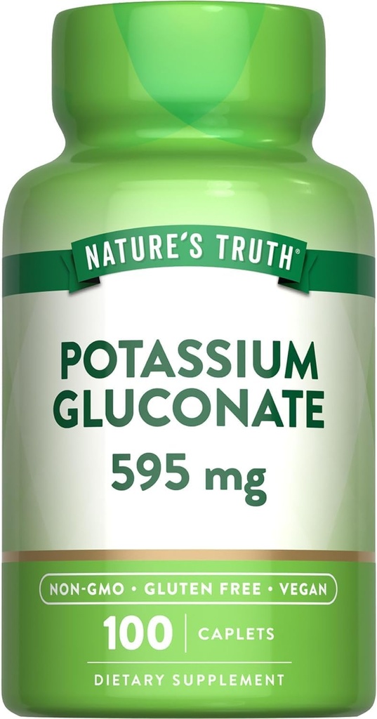 Nature's Truth Potassium Gluconate 595 mg サプリメント, 100 カウント (パック 3)