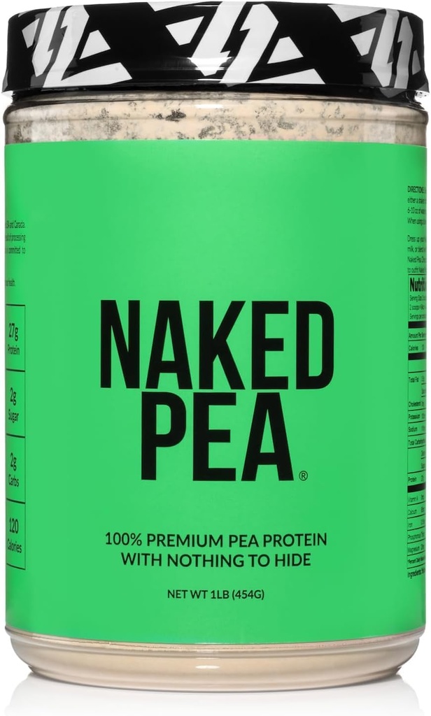 Naked Pea - Pea Protein Isolate - 植物由来, ベジタリアン&ビーガンプロテイン. 消化が簡単な、非GMO、無乳糖、大豆、グルテンフリー - 15 サービング