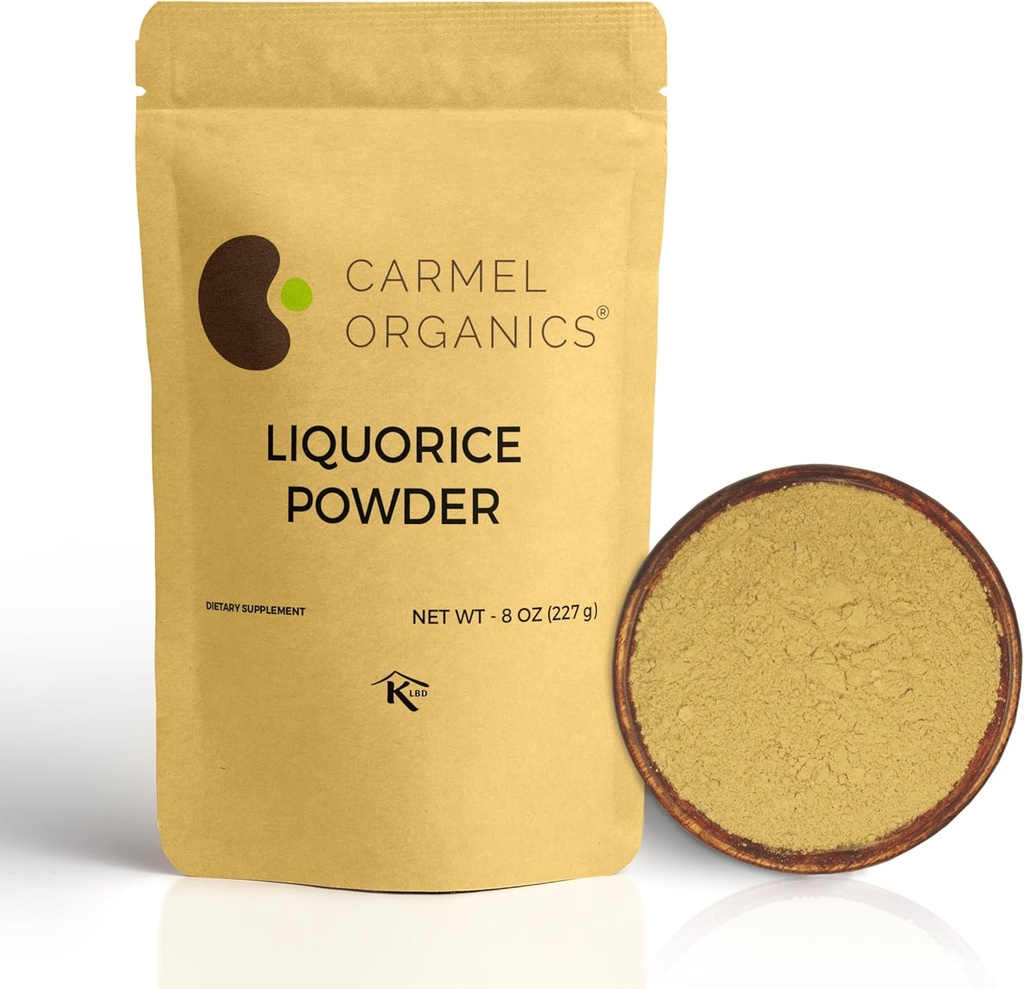 CARMEL ORGANICS Licorice Root Powder - 8 Ounce | ハーブサプリメント | 天然甘味料・消化補助食品 | 非GMO | 無添加防腐剤・添加剤