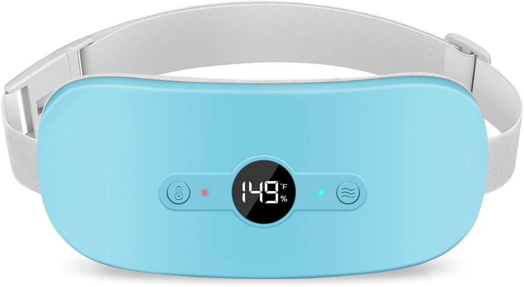 期間のためのNOWISHのヒート パッドは痛みの軽減、6つの熱レベルおよび6つのマッサージ モードと再充電可能な携帯用電気コードレスの月経のヒート パッド、女性のためのクリスマスのギフトの少女、青いです