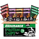 Natural Endurance Protein Chips - Low Carb Chips, High Protein Snack, Vegan Protein with Avocado Oil, 14g Protein Per Bag, Gluten Free, Nacho, BBQ, Chili, Birthday Cake, Original - Variety Pack, 1.38 oz Bags (Pack of 12)