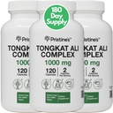 PRISTINEのTongkat Ali 1000mg 180日の供給(3パック) - アスレチックパフォーマンスサポート - 男性と女性のためのリーンマスマッスルビルディングハーブサプリメント - ビーガン、グルテンフリー、非GMO