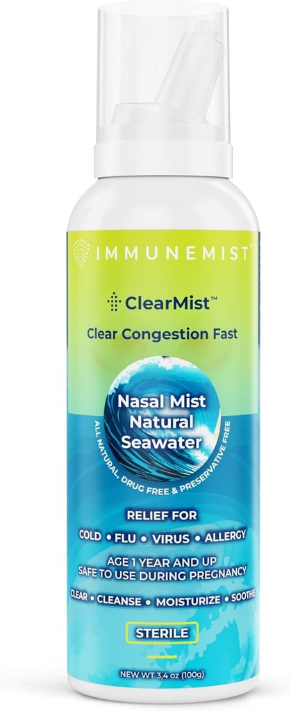 混雑の救助のためのClearMistの自然な海水の鼻のスプレー、乾燥した鼻のためのHypertonicのサリンの鼻のスプレー、大人のための保湿のSinusのDecongestantの救助はスウェーデンで、安全な年齢1+のために作りました