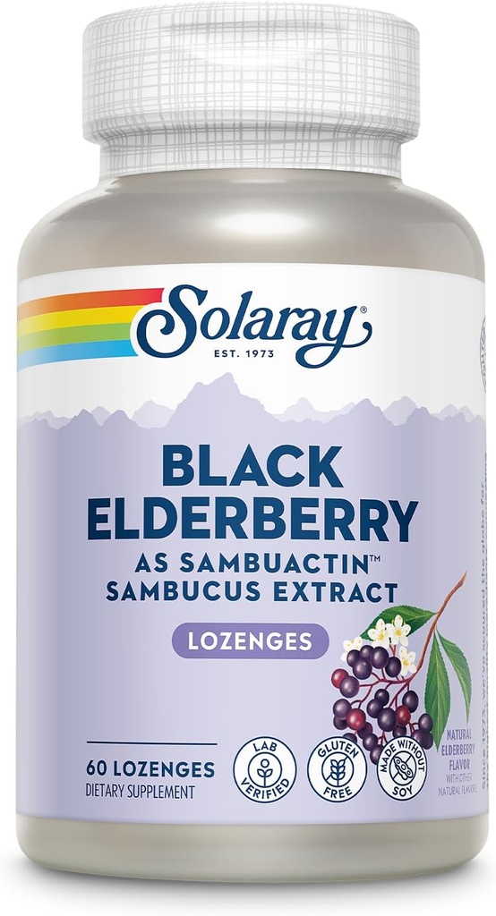 Solaray - Sambuactin Elderberry Extract, 60 Lozenges