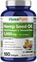 NusaPure Hemp Seed Oil 1000mg - 180 Softgel per Bottle