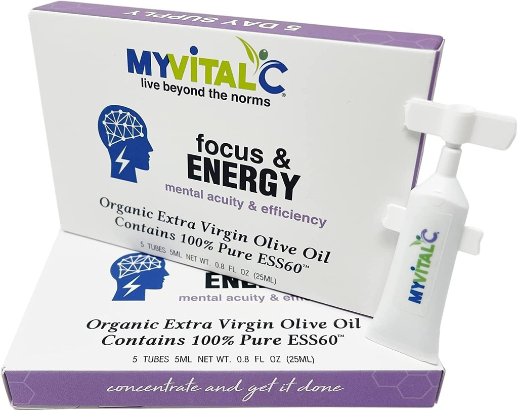 MyVitalCの焦点及びエネルギー補足-有機性余分バージンのオリーブオイルの純粋なESS60 - 30日の供給150のML - 6のパック