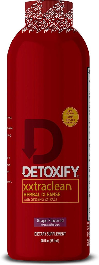 Detoxify – Xxtra クリーンハーブクレンジングデトックス ドリンク – フルボディ 女性と男性のためのクレンジングデトックス - 同じ日の結果 - ジンセンエキスとミルクアザメエキスで強化 - プラスステッカー