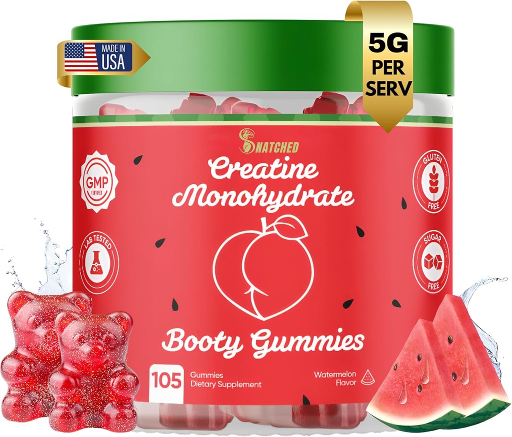 世界初のクレアチン Monohydrate + Keto ACV Booty Gummies 女性のためのサプリメント - 5000mgクレアチンプラス1000mg ACV - グルットビルダー、ウエストスリム、ジムエッセンシャル女性、砂糖無料(120 Ctウォーターメロン)
