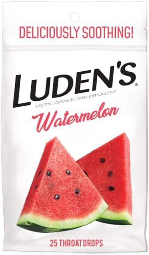 Luden's Soothing Throat Drops、Watermelon、25カラット(パッケージ1)