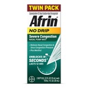 Afrin No Drip Severe Congestion Nasal Mist Twin Pack, Non-Drowsy, Nasal Congestion and Sinus 圧力救済, 大人と子供 6 以上, .5 floz (パッケージ 2)