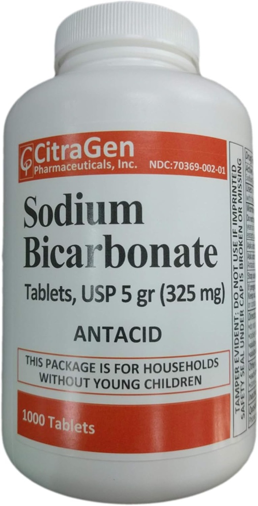 重炭酸ナトリウムは酸の消化、Heartburn、Sourの胃及びCitraGenの薬剤インクによるびんごとのUpsetの胃1000のタブレットの軽減のためのUSP 325のmg (5の穀物)を錠剤にします