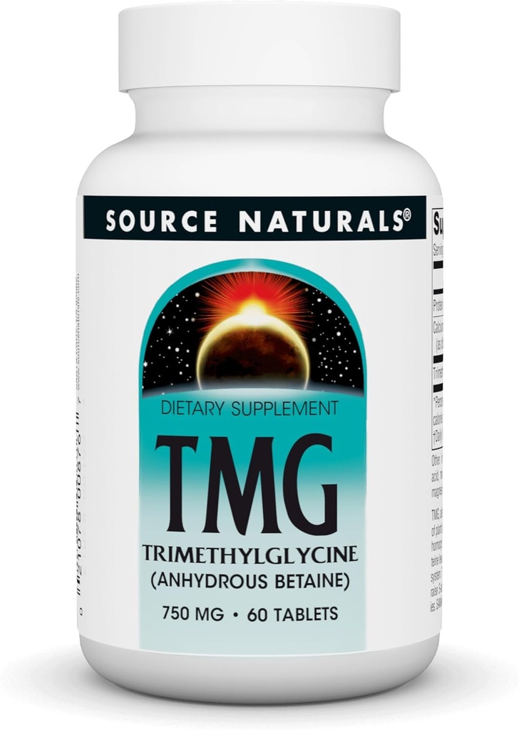 源のNaturals TMG 750mg Trimethylglycine (Anhydrous Betaine) - 60のタブレット