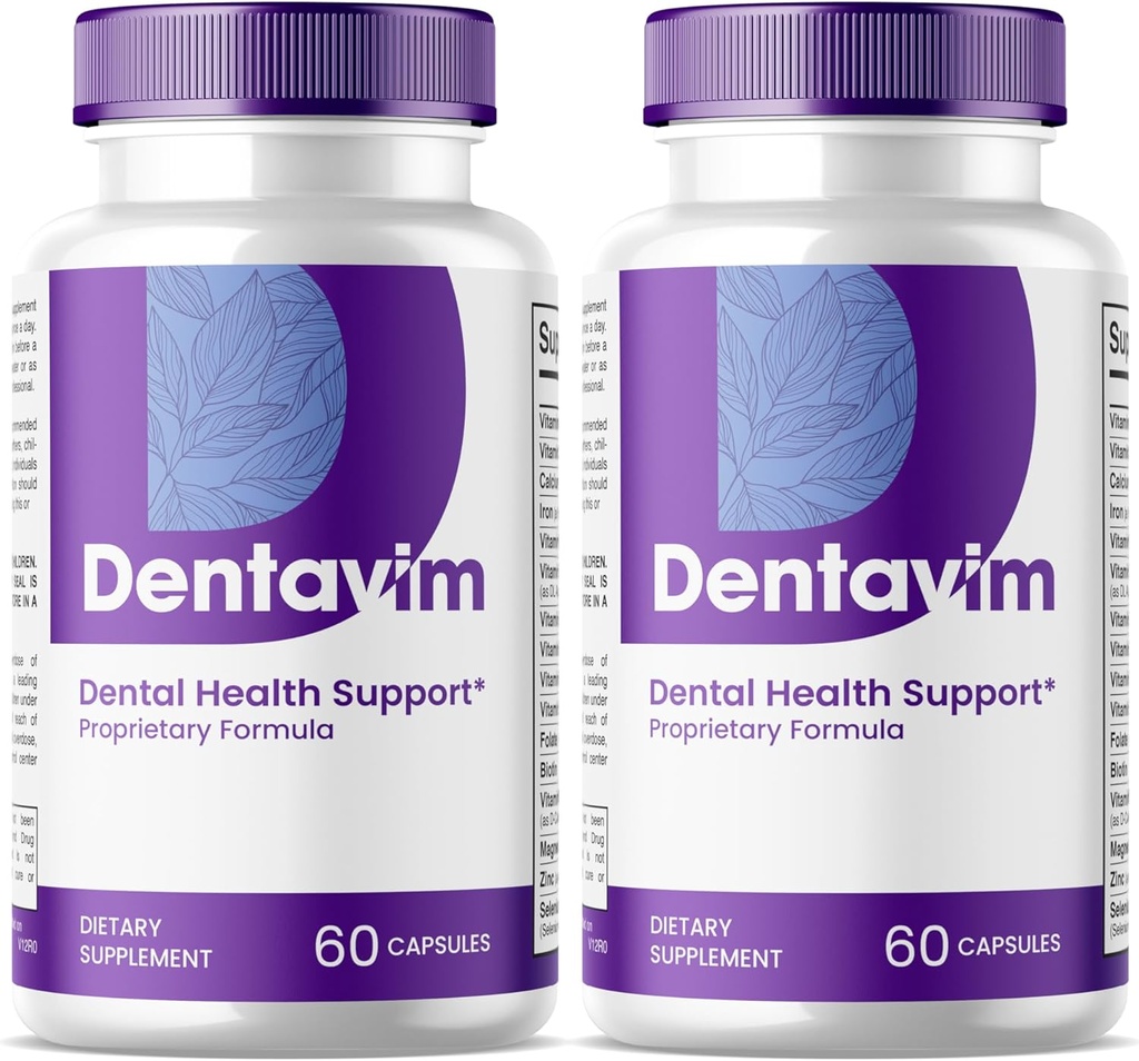 (2 Pack) Dentavim Capsules - All Natural Care for Teeth and Gums - Dentavim Dental Health Formula Pills - Maximum Strength, Vitamin & Minerals for Overall Oral Protection, Denta Vim for Reviews