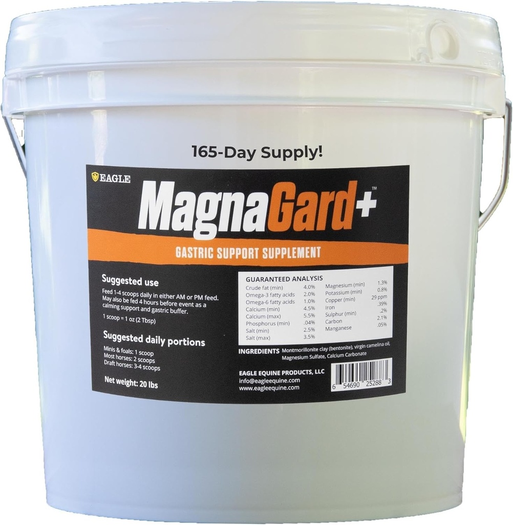 Omega 3s の馬のためのプラス ガストリ サポート補足 | イーグル Equine による Ulcers、 Calming の補足、マグネシウム及び他のバイタルの鉱物の | 粉、20lb のバケツ、5 か月の供給 | の