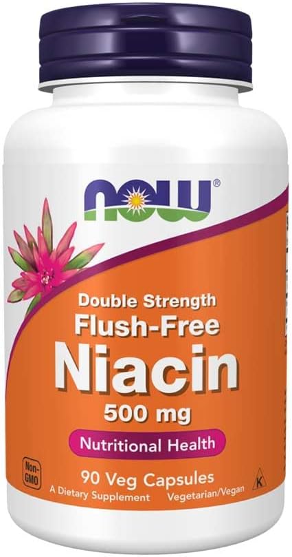 NOW Foods - Niacin Flush-Free Double Strength 500 mg. - 90 Vegetable Capsule(s)