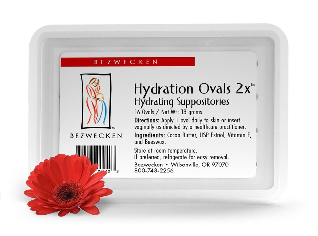 Bezwecken - Hydration Ovals 2x - 16 Extra Strength Oval Suppositories - Menopausal Womenの腟の乾燥を緩和するために専門的にフォーミュレート - 安全&ナチュラル