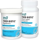 Klaire Labs Ther-Biotic Synbiotic Probiotic (30 Capsules) + Vital-Zymes Digestive Enzymes Bundle (120 Count) - Low-FODMAP Probiotic Supplement + Digestion Support Enzymes - 2 Product Set