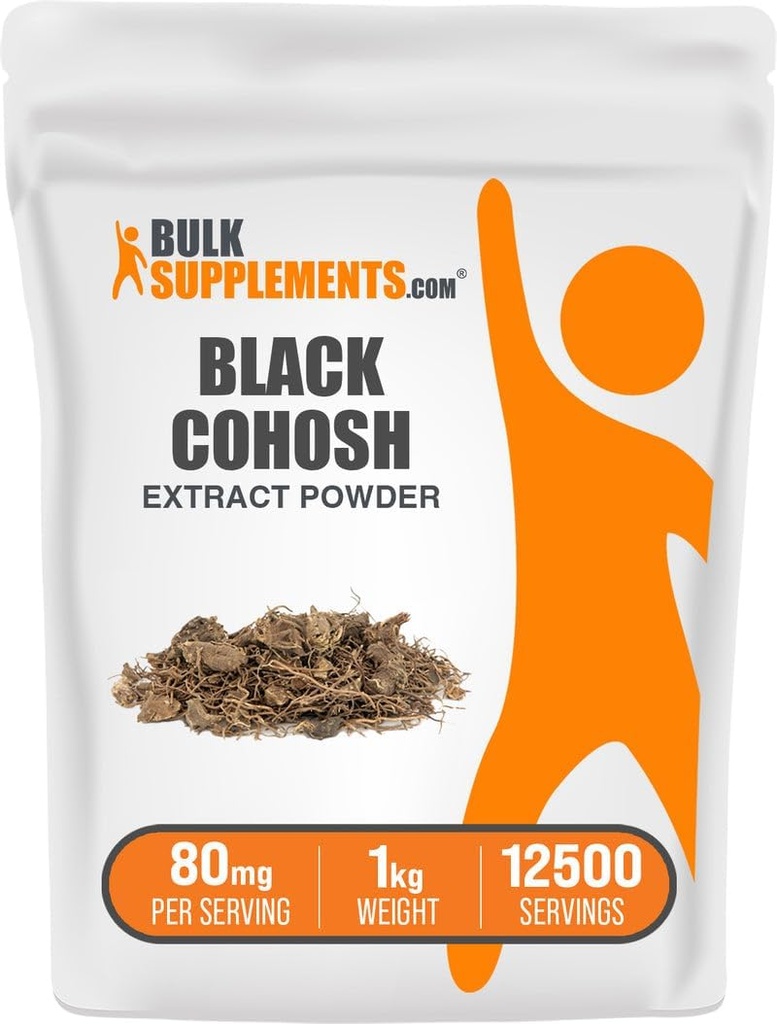 BulkSupplements.comブラックコホッシュエキスパウダー - ブラックコホッシュルート、ハーブサプリメント - ビーガン&グルテンフリー、80mg/サービング、1kg(2.2ポンド)(パック1)