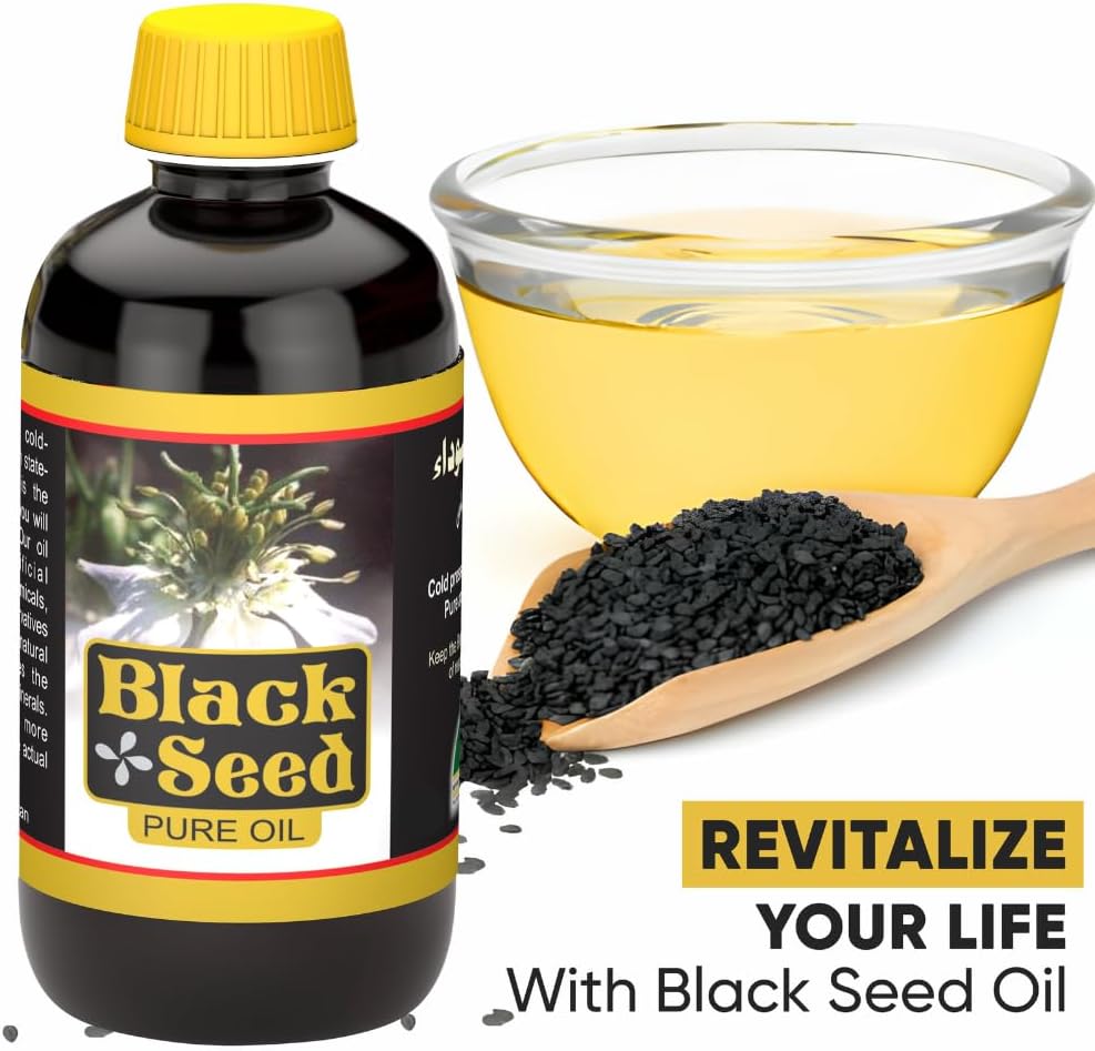 HERBOGANIC 100%コールドプレスブラックシードオイル16oz | 消化と全体的によくなるNegellaサティバサポート |Non GMOブラックカミンシードオイル