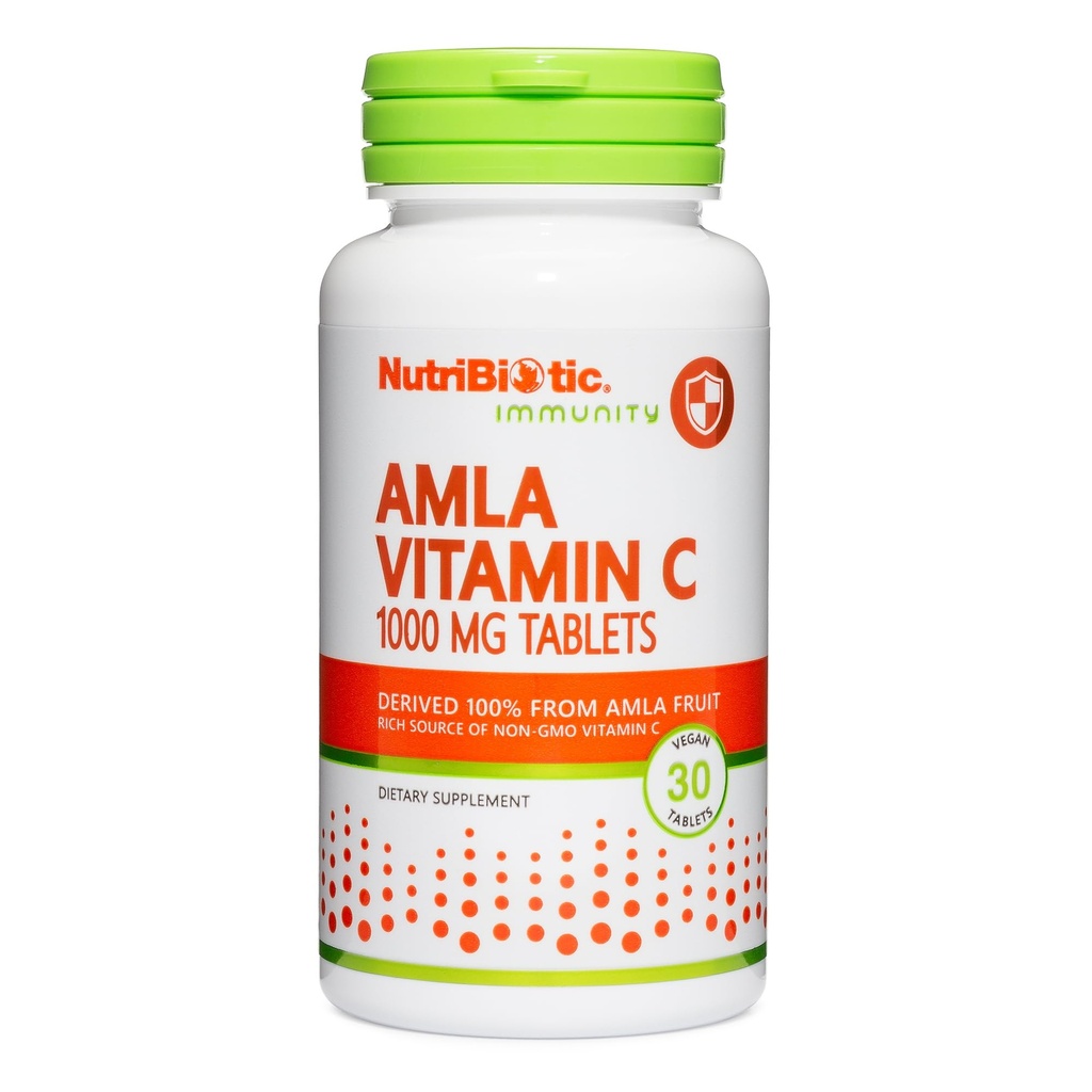 NutriBiotic Amla Vitamin C, 30 Tabs | 非GMOの豊富なソース, 抗酸化とコラーゲンのサポートのための自然なビタミンC | 100% インドのGooseberryから | ビーガン&グルテンフリー