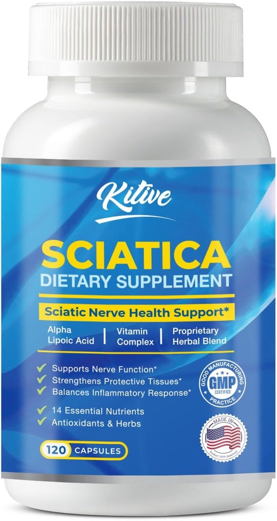 SciaticのNerveの救助の補足、Nerveの健康、アルファLipoicの酸、ビタミンの複合体、米国でなされる120のカプセルのための高度サポート方式