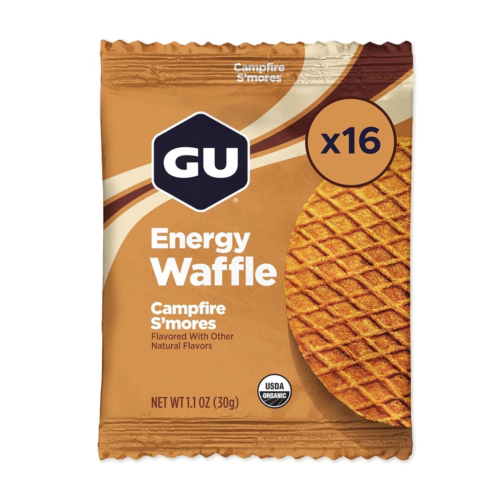 GUエネルギーStroopwafelキャンプファイヤーS'moreスポーツ栄養ワッフル、カフェインフリー、コシャー酪農場、任意のトレーニングのためのオンザ・ゴーエネルギー、16カウント