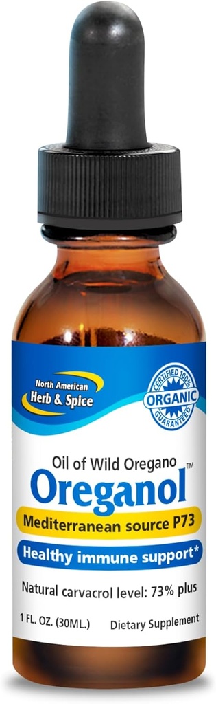NORTH AMERICAN HERB&SPICE Oreganol - 1 fl oz, パック 3 - 加工されていない, ワイルド, 有機オレガノオイル - 地中海ソース P73 - 非GMO - 1296 総サービング