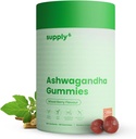 SUPPLY6 KSM-66 Ashwagandha & Vitamin D Gummy - 60カウント - ミックスベリー、KSM-66、ビーガン、植物ベース、非GMO、グルテンフリー&ゼラチン無料、Happier用、パック1