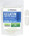 XPRS Nutraのサイズ5の空のカプセル- 500の計算の非常に小さい明確な空のゼラチンのカプセル-Pills DIYのカプセルの詰物-Do-It-Yourselfのビタミンの補足のための満たされた丸薬のゲルの帽子
